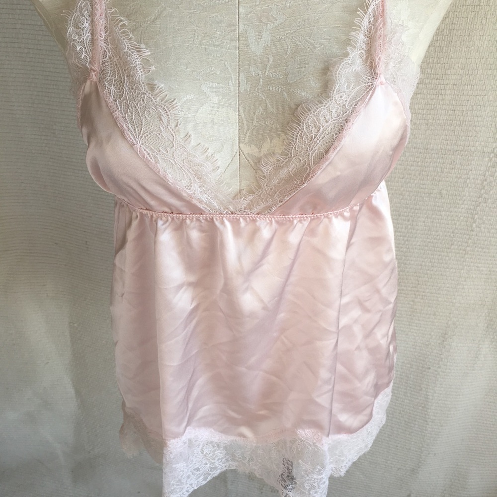 Pink Satin Babydoll Chemise Lace Lingerie NWOT - Picture 5 of 8